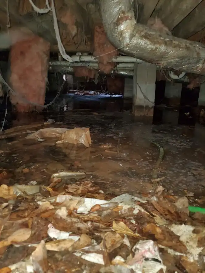 Crawl space flood assessment for Commercial Water Damage Restoration in East Brandywine